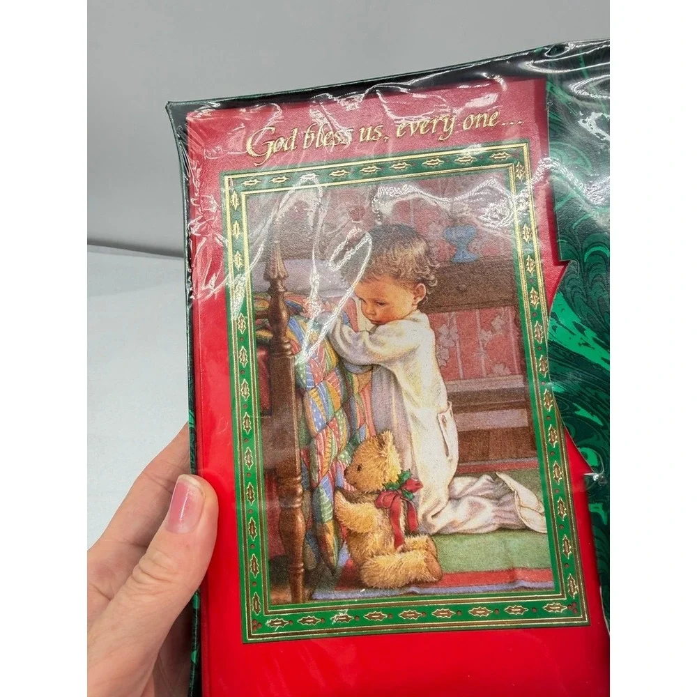American Greetings Christmas Cards Boxed Set Praying Child Teddy Bear VTG New